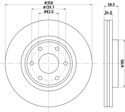 8DD355132441 HELLA Тормозной диск