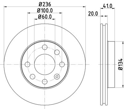 8DD355100821 HELLA Тормозной диск