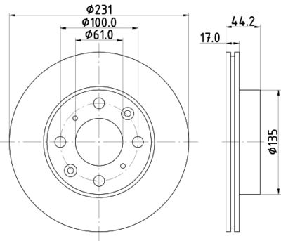 MDC343 MINTEX Тормозной диск