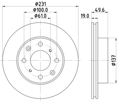 MDC345 MINTEX Тормозной диск