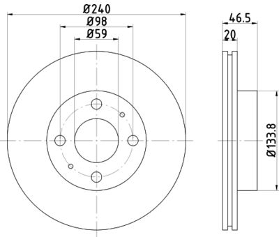 MDC358 MINTEX Тормозной диск