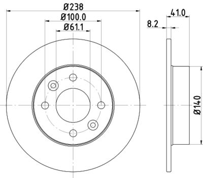 8DD355101221 HELLA Тормозной диск