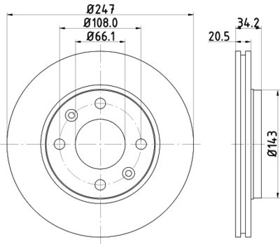 MDC532C MINTEX Тормозной диск