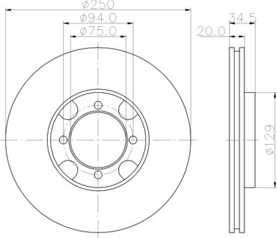 MDC580 MINTEX Тормозной диск