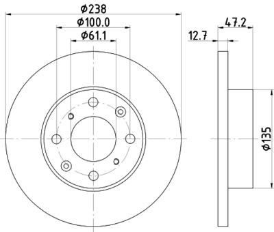 MDC707 MINTEX Тормозной диск