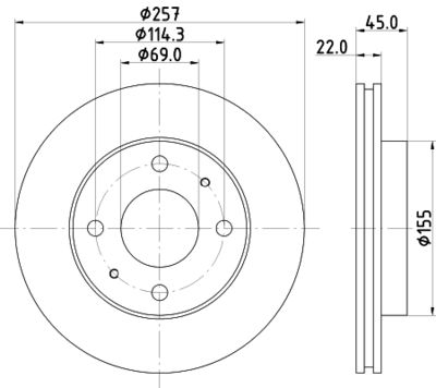 8DD355103291 HELLA Тормозной диск