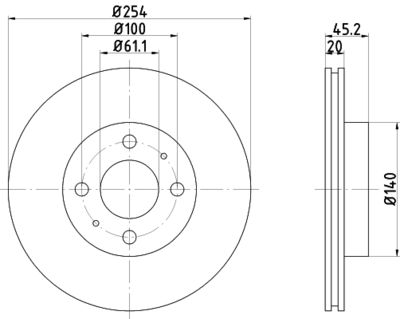 MDC818 MINTEX Тормозной диск