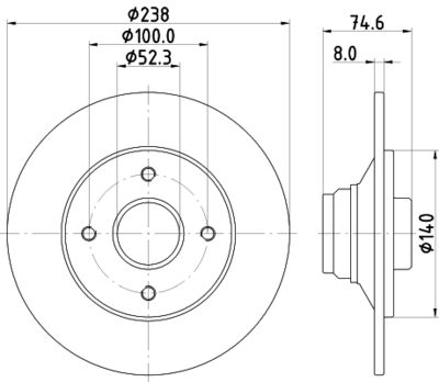 MDC874 MINTEX Тормозной диск