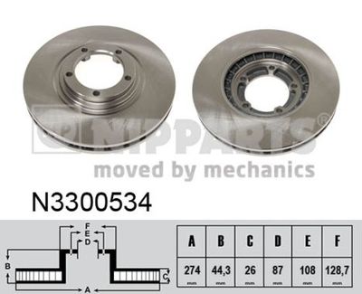 N3300534 NIPPARTS Тормозной диск