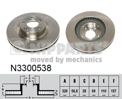 N3300538 NIPPARTS Тормозной диск