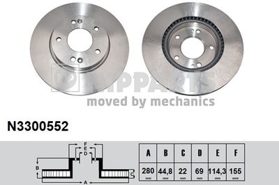 N3300552 NIPPARTS Тормозной диск