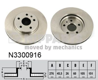 N3300916 NIPPARTS Тормозной диск