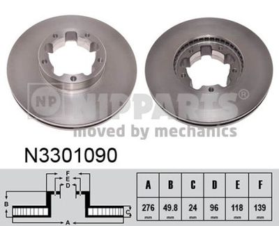 N3301090 NIPPARTS Тормозной диск