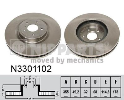 N3301102 NIPPARTS Тормозной диск