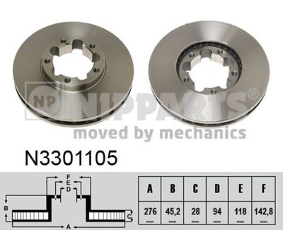 N3301105 NIPPARTS Тормозной диск