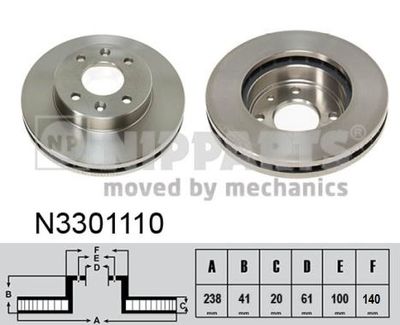 N3301110 NIPPARTS Тормозной диск