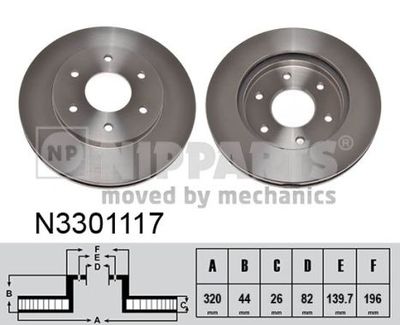 N3301117 NIPPARTS Тормозной диск