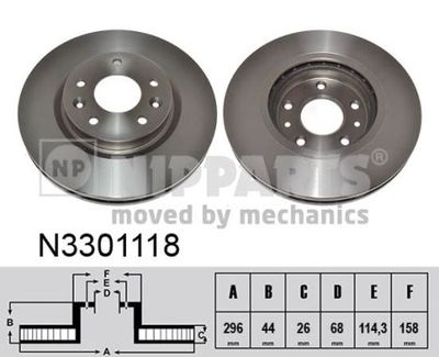 N3301118 NIPPARTS Тормозной диск