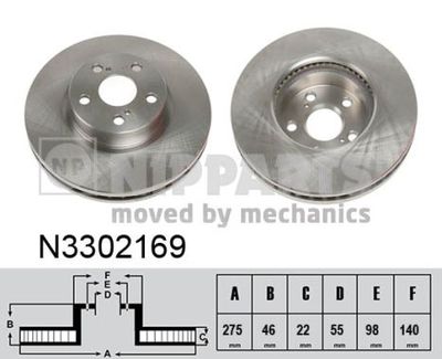 N3302169 NIPPARTS Тормозной диск