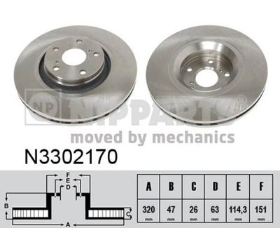 N3302170 NIPPARTS Тормозной диск