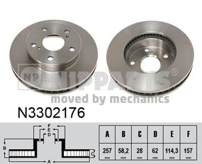 N3302176 NIPPARTS Тормозной диск