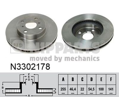 N3302178 NIPPARTS Тормозной диск