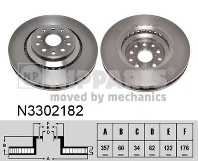 N3302182 NIPPARTS Тормозной диск