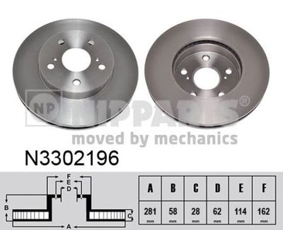 N3302196 NIPPARTS Тормозной диск