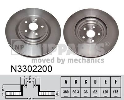 N3302200 NIPPARTS Тормозной диск