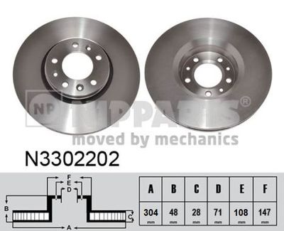 N3302202 NIPPARTS Тормозной диск