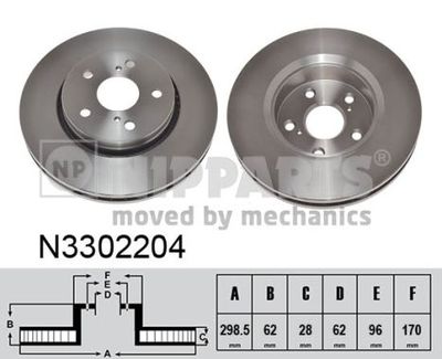 N3302204 NIPPARTS Тормозной диск