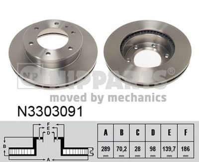 N3303091 NIPPARTS Тормозной диск