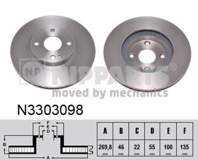 N3303098 NIPPARTS Тормозной диск