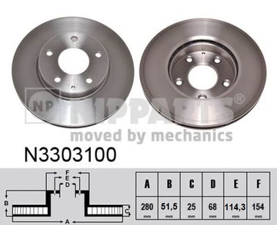 N3303100 NIPPARTS Тормозной диск