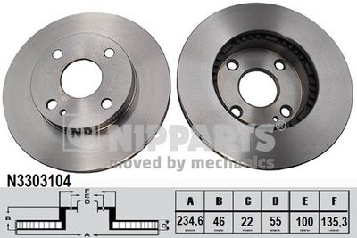 N3303104 NIPPARTS Тормозной диск