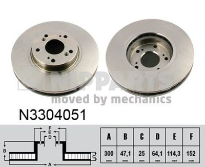 N3304051 NIPPARTS Тормозной диск