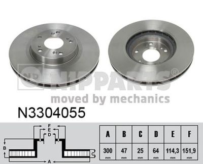 N3304055 NIPPARTS Тормозной диск