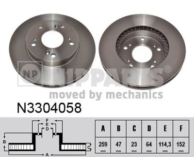 N3304058 NIPPARTS Тормозной диск