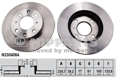 N3304064 NIPPARTS Тормозной диск