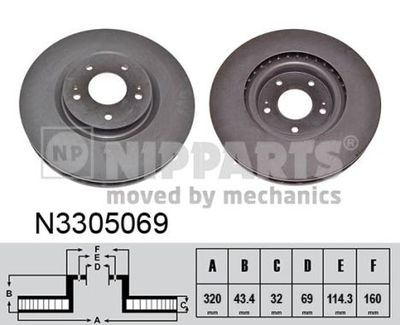 N3305069 NIPPARTS Тормозной диск