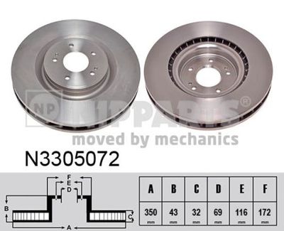 N3305072 NIPPARTS Тормозной диск