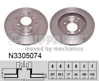 N3305074 NIPPARTS Тормозной диск