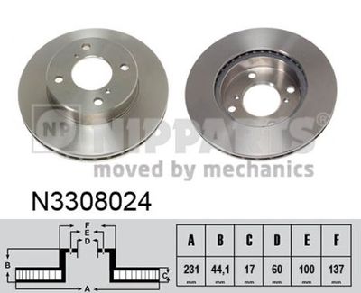 N3308024 NIPPARTS Тормозной диск