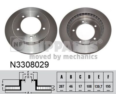 N3308029 NIPPARTS Тормозной диск