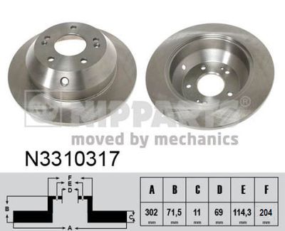 N3310317 NIPPARTS Тормозной диск