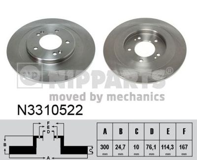 N3310522 NIPPARTS Тормозной диск