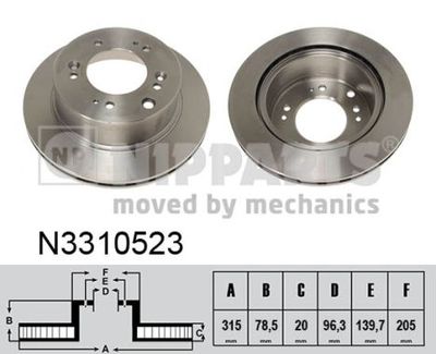 N3310523 NIPPARTS Тормозной диск