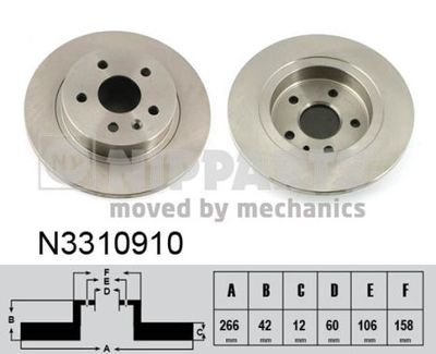 N3310910 NIPPARTS Тормозной диск