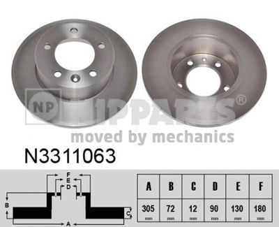 N3311063 NIPPARTS Тормозной диск