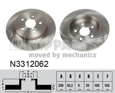 N3312062 NIPPARTS Тормозной диск